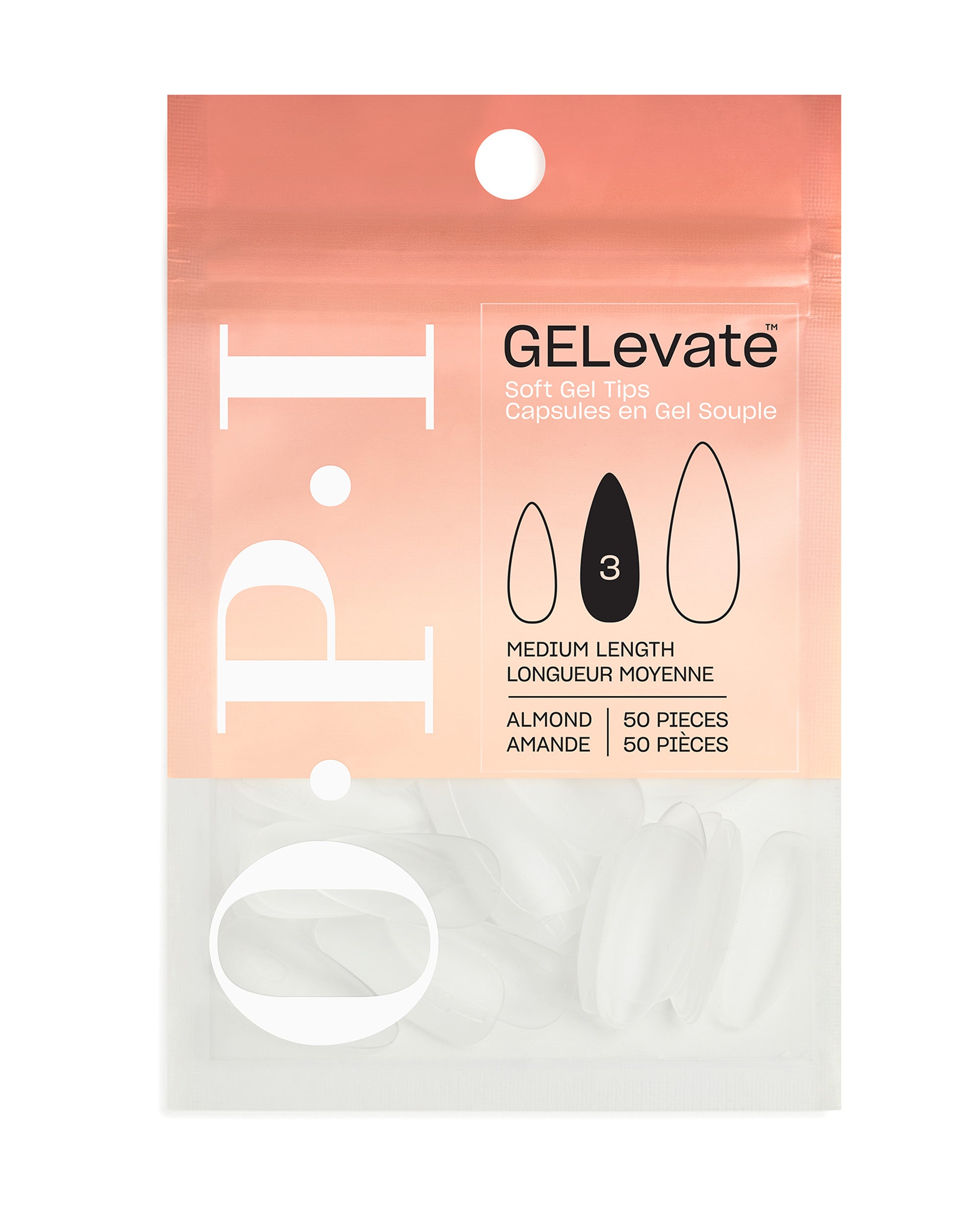 GELevate™ Soft Gel Tips Refill Pack - Almond Shape Medium Length