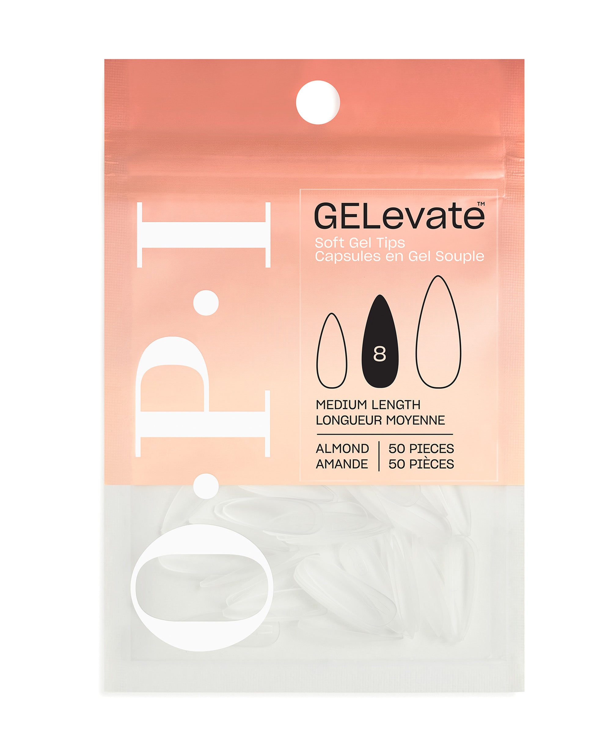GELevate™ Soft Gel Tips Refill Pack - Almond Shape Medium Length