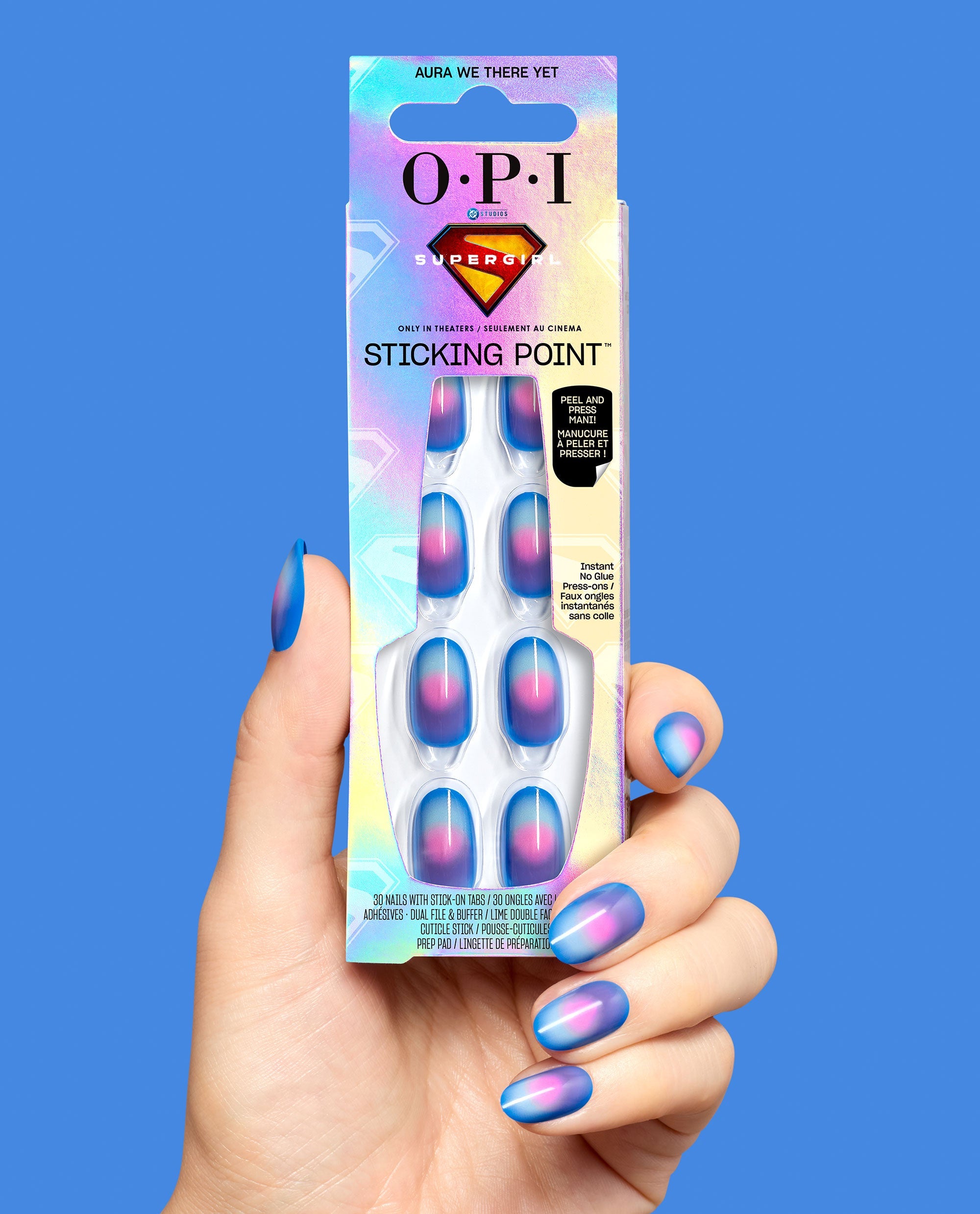 Aura We There Yet Blue and Pink Aura Press-On Nails