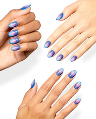 Aura We There Yet Blue and Pink Aura Press-On Nails Mani