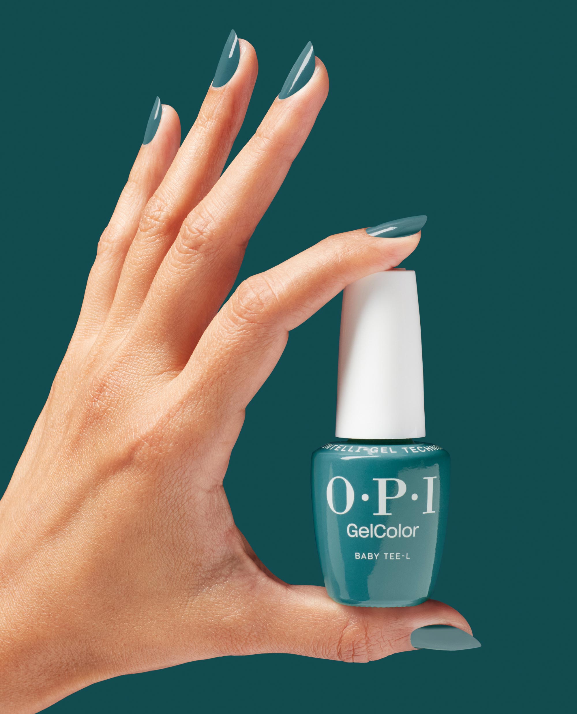 Baby Tee-l Gel Nail Polish Hand and Bottle