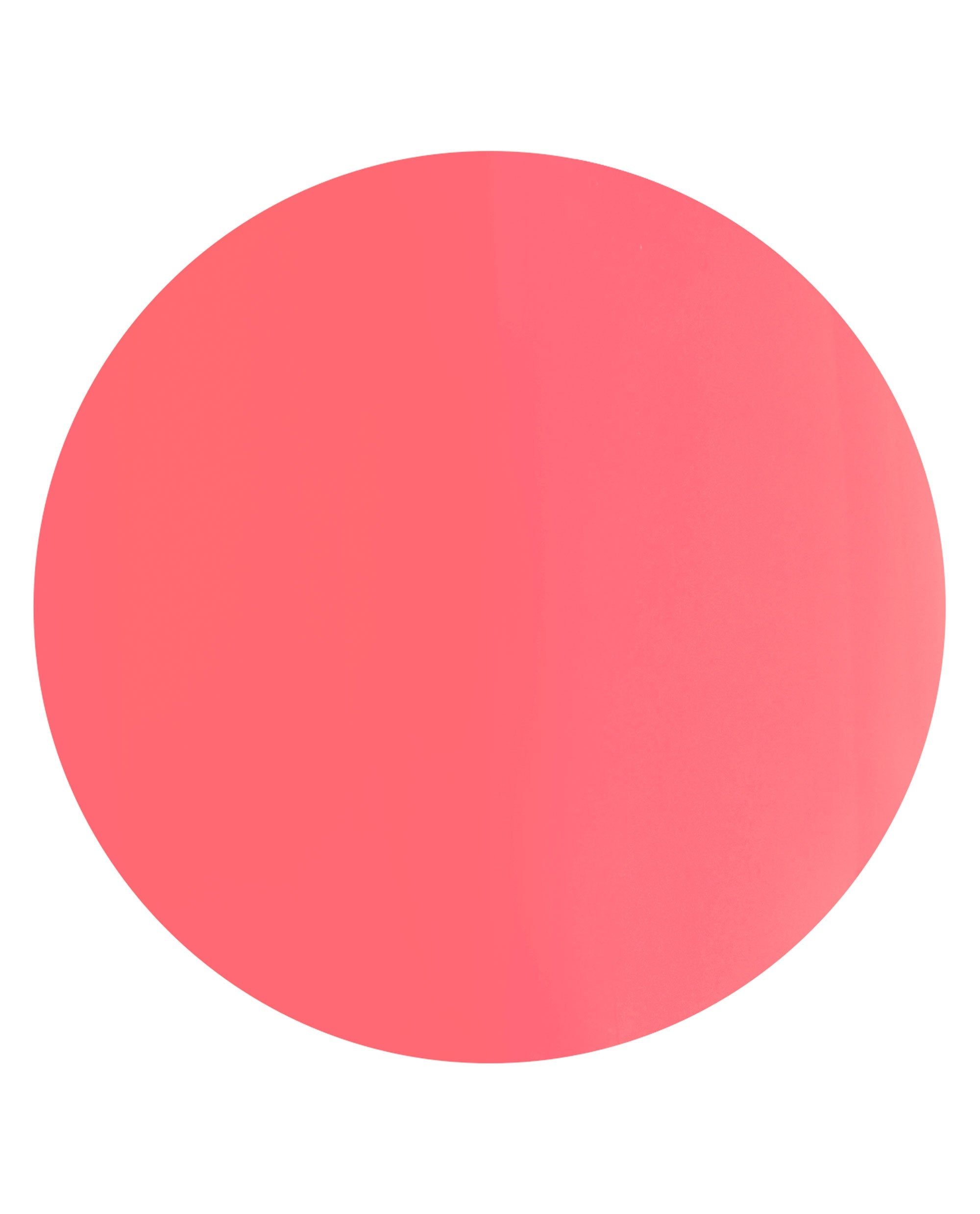 Beat Goes Neon and On xPRESS/ON nail color swatch shows a vibrant neon coral-pink shade in a large circle on a white background, a trending OPI press-on nail look.