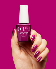 Berry and Bright Red Gel Nail Polish Hand and Bottle