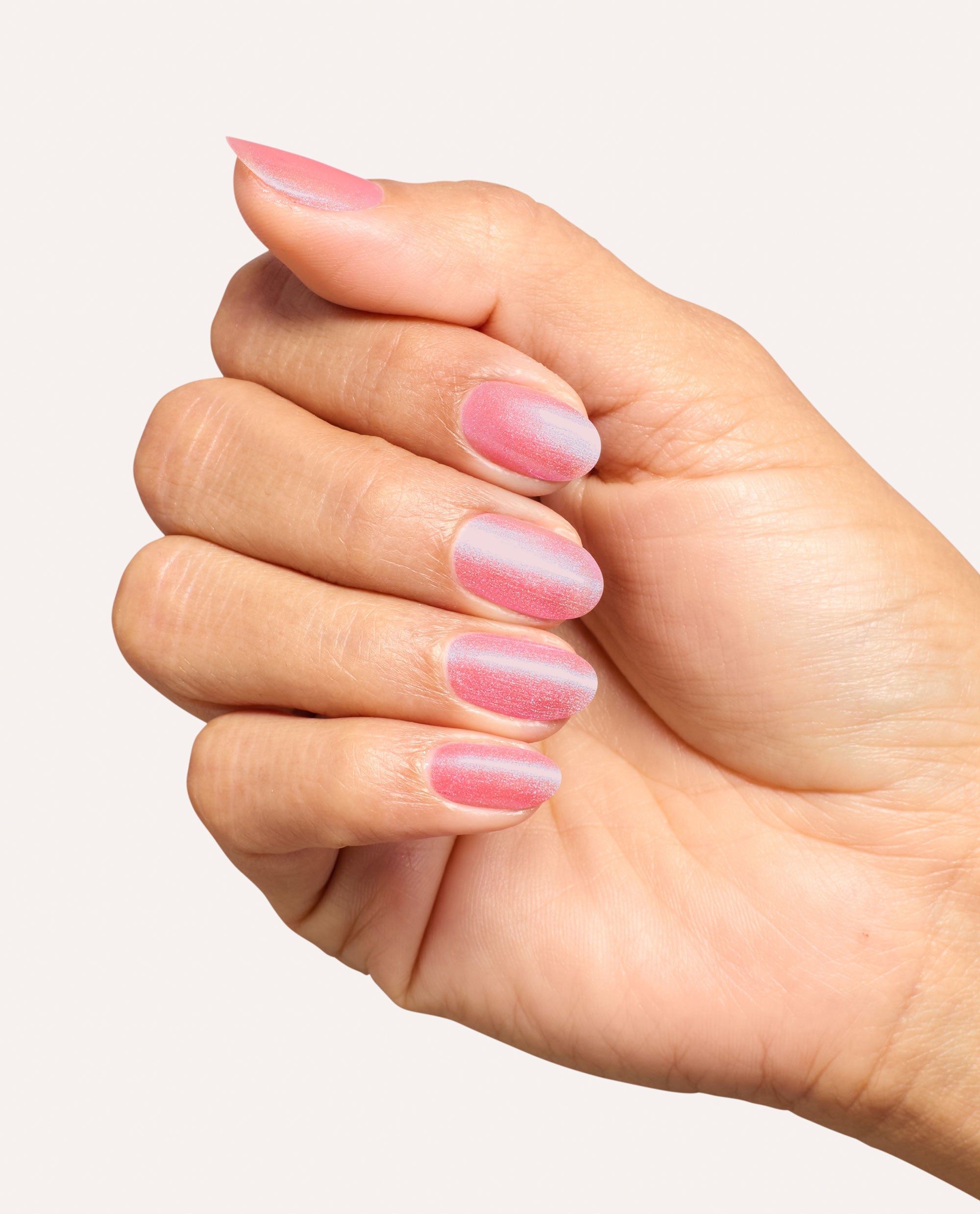 Blush of Power Light Pink Iridescent Quick-Dry Nail Polish Mani