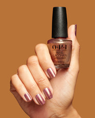 Butter Me Up Toffee Brown Nail Polish Hand and Bottle