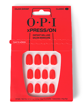 OPI Cajun Shrimp - Short Red Press-on Nails -pack_shot