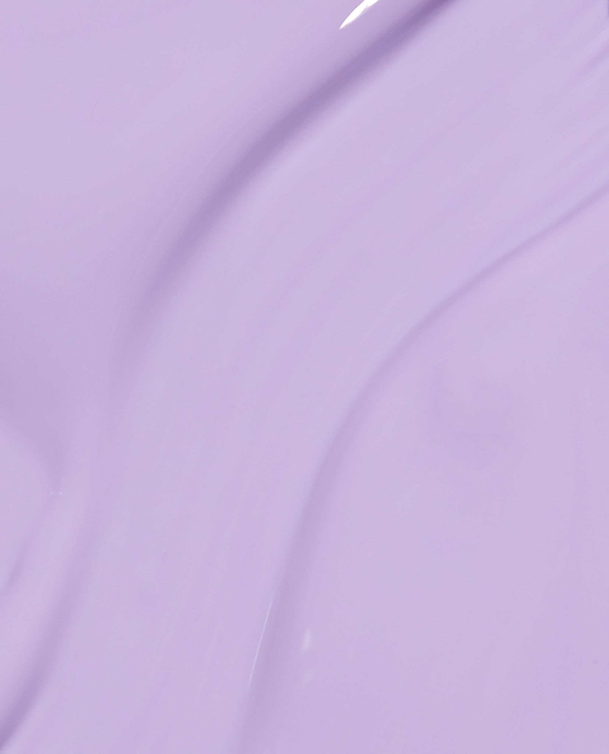Glossy swatch of OPI nail polish in “Don’t Toot My Flute,” showing smooth, pastel lavender nail lacquer with subtle shine and flowing brushstrokes against a clean studio background.