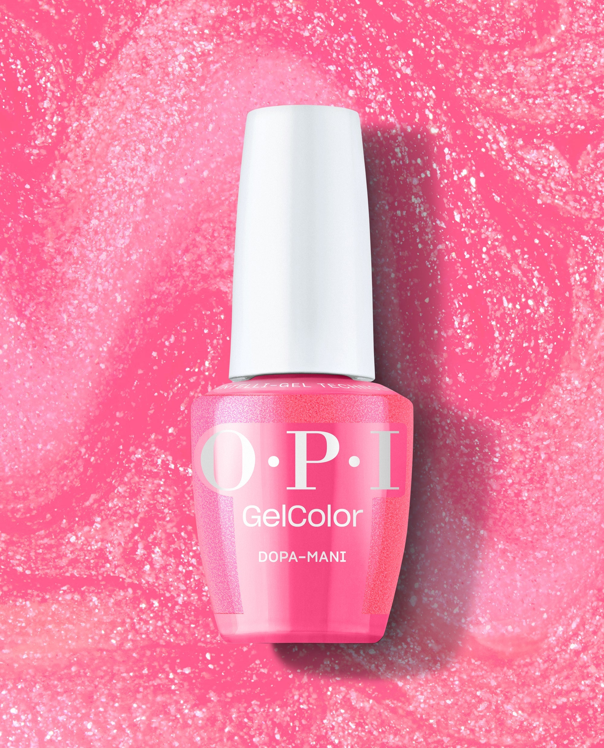 Dopa-mani Pink Shimmer Gel Nail Polish