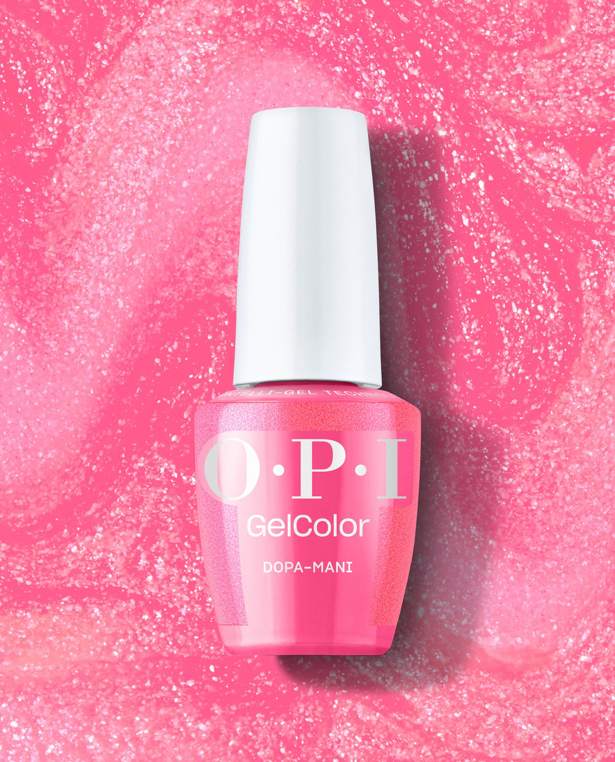 Dopa-mani Pink Shimmer Gel Nail Polish
