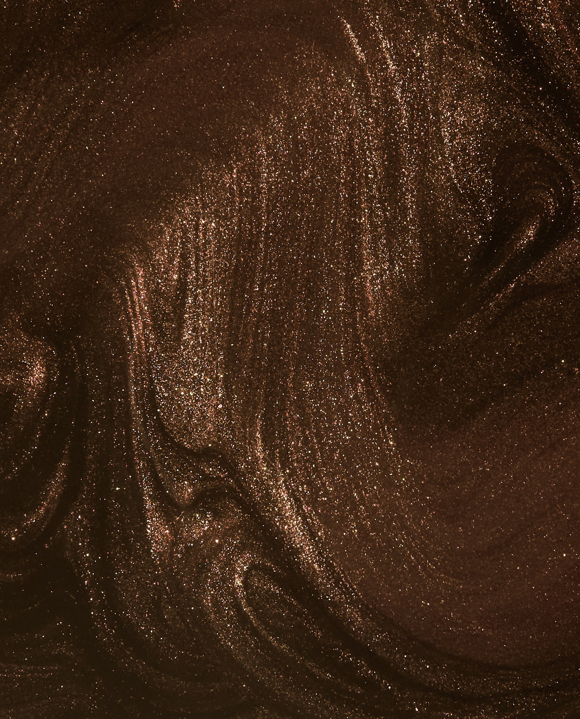 OPI Infinite Shine Espresso Your Style nail polish swatch showing a deep espresso brown shimmer finish with copper sparkle, ideal for fall nail colors.