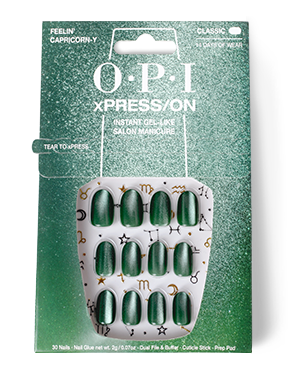 OPI Feelin’ Capricorn-y Green Press On Nails -pack_shot