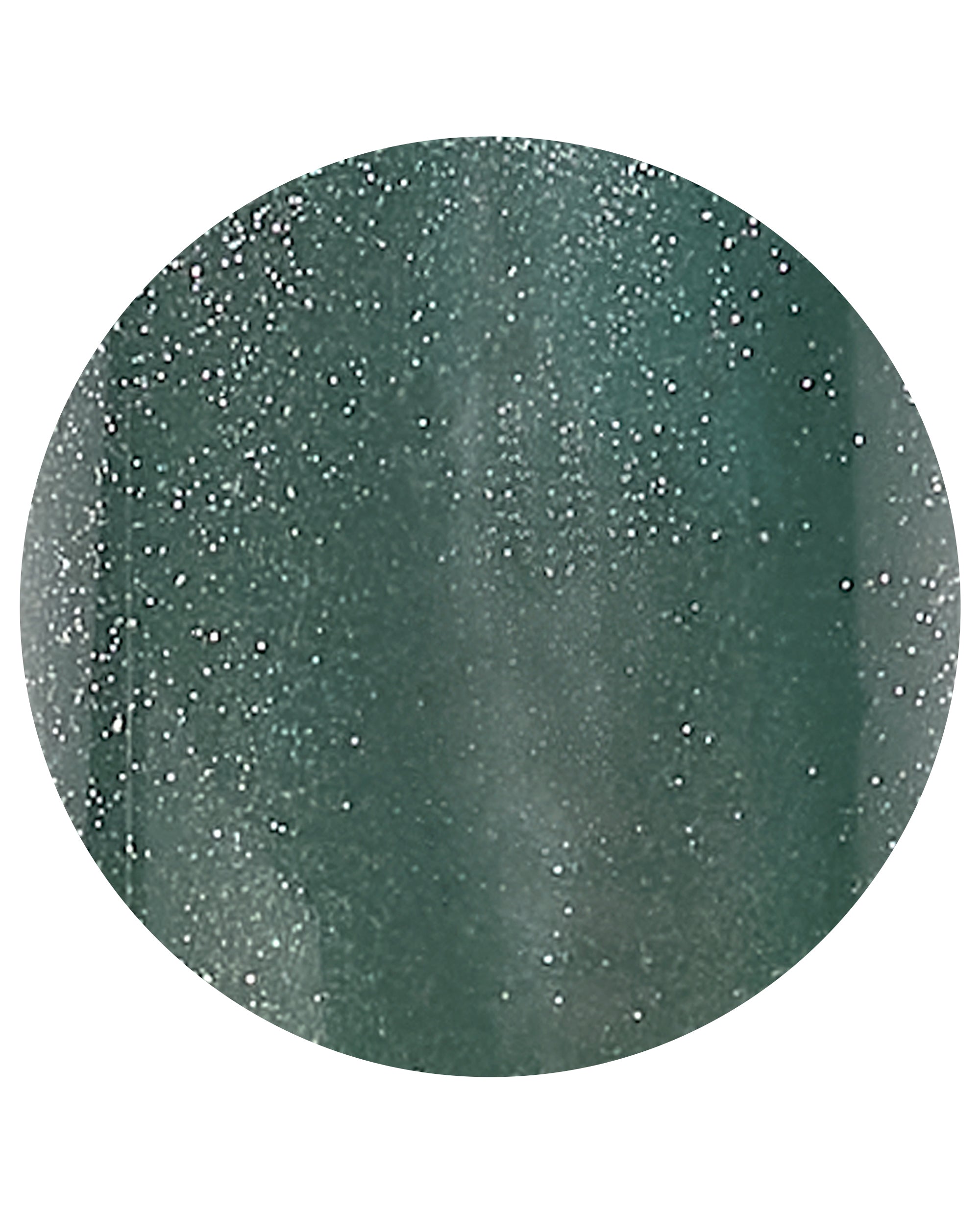 OPI Feelin’ Capricorn-y xPRESS/ON press-on nail color swatch showing a deep teal-green shade with fine silver shimmer on a white background.