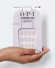 OPI French Press Nude Press-on Nails Hand and Product