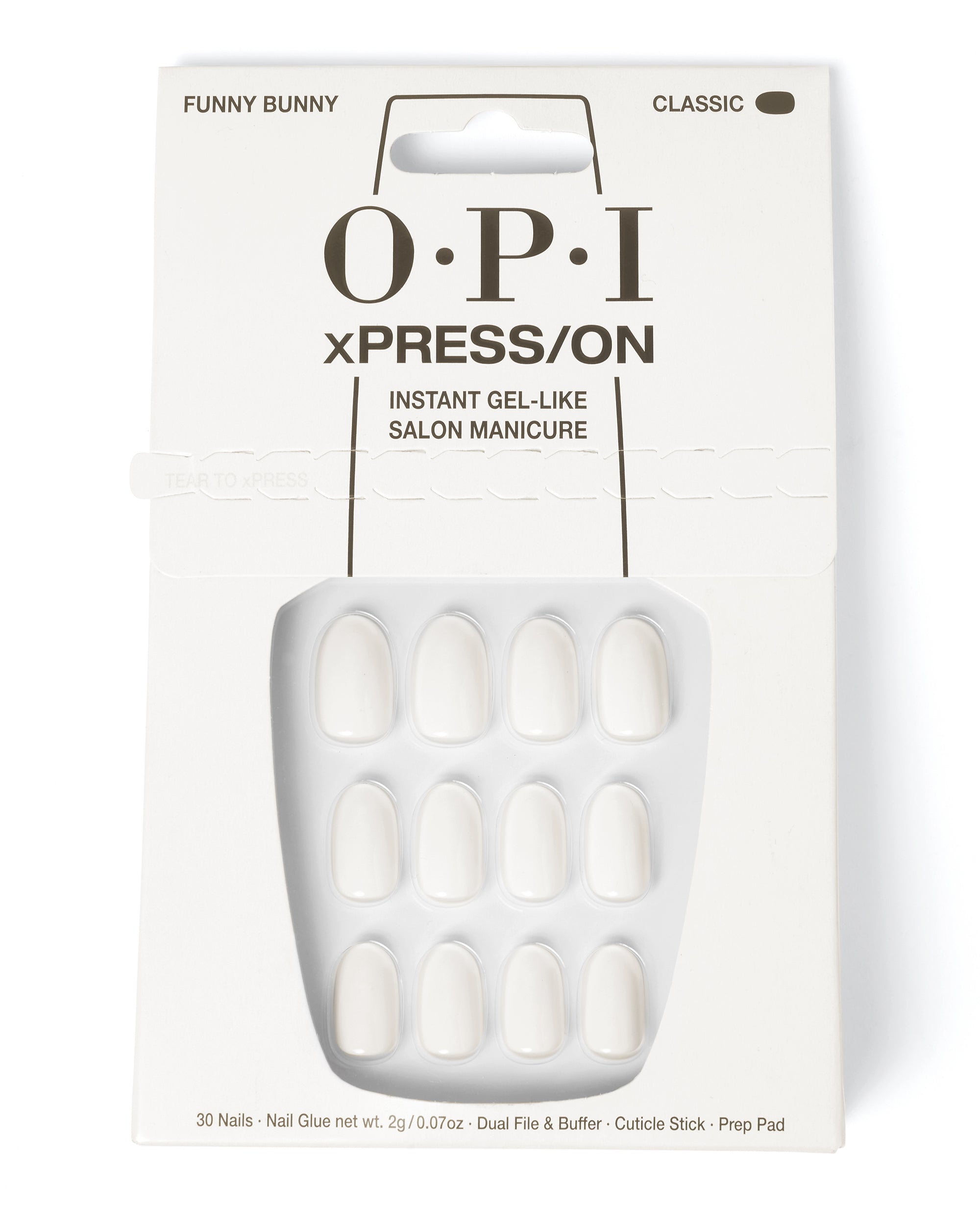 OPI Funny Bunny - Short White Press-on Nails