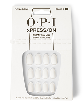 OPI Funny Bunny - Short White Press-on Nails -pack_shot