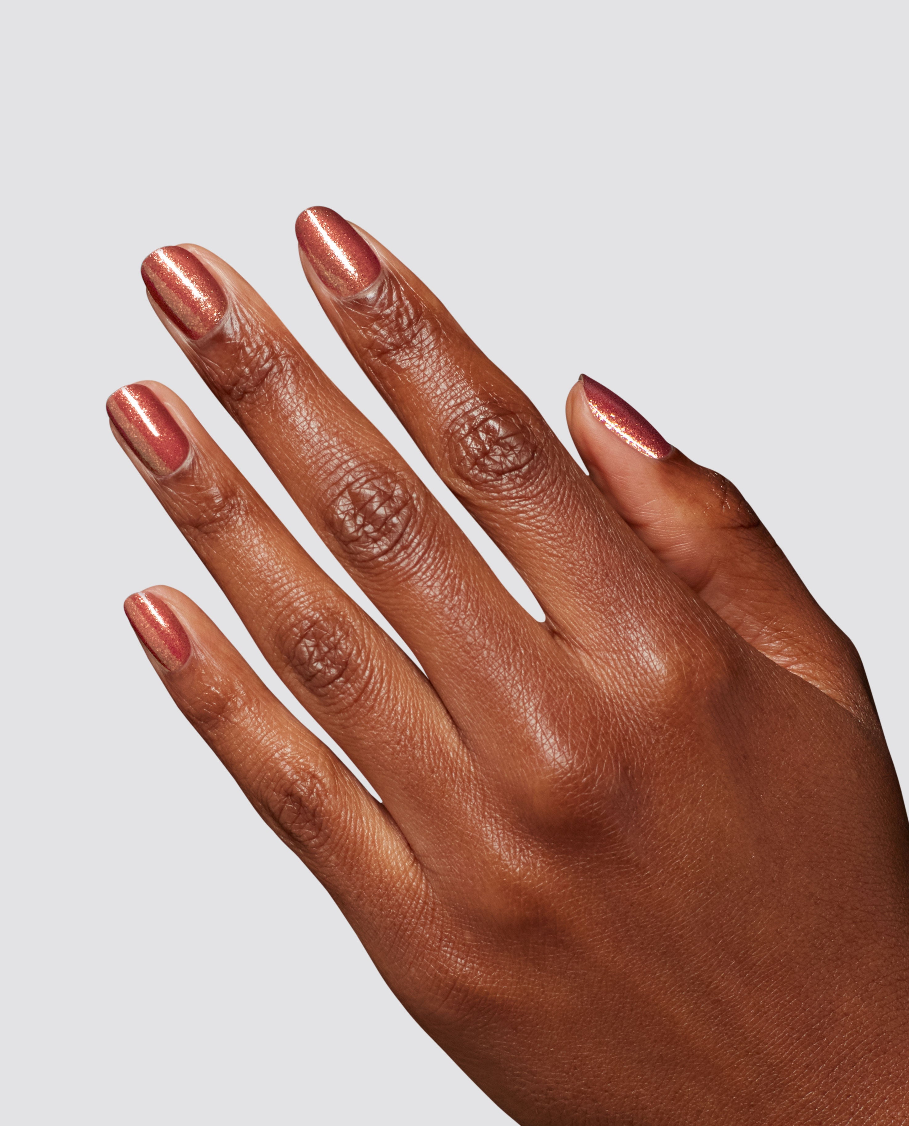 Ginger Snapped Brown Gel Nail Polish Mani