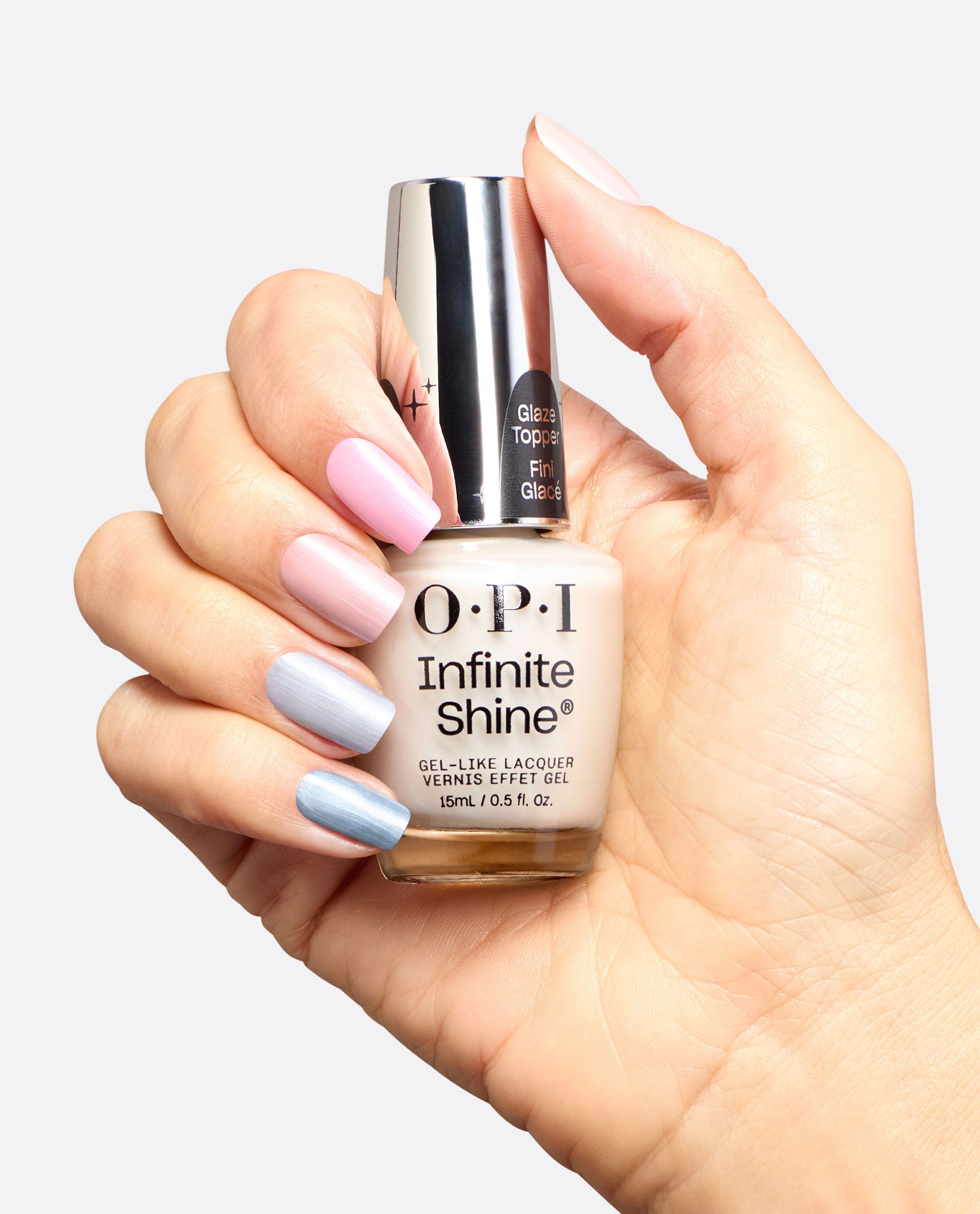 Got Glaze? Semi‑Sheer White Glaze Nail Polish Topper Hand and Bottle