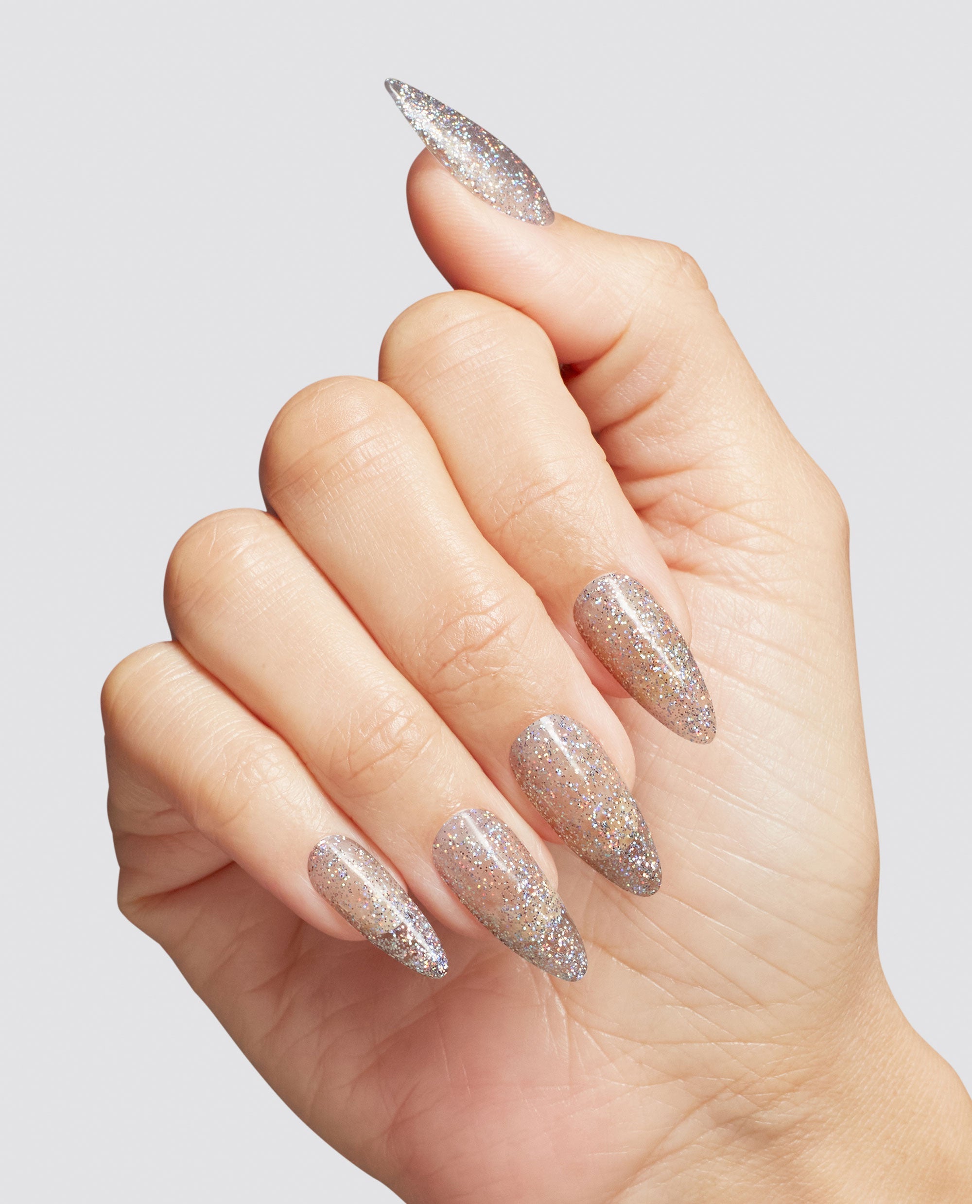 Halo There! Silver Glitter Dipping Powder Mani