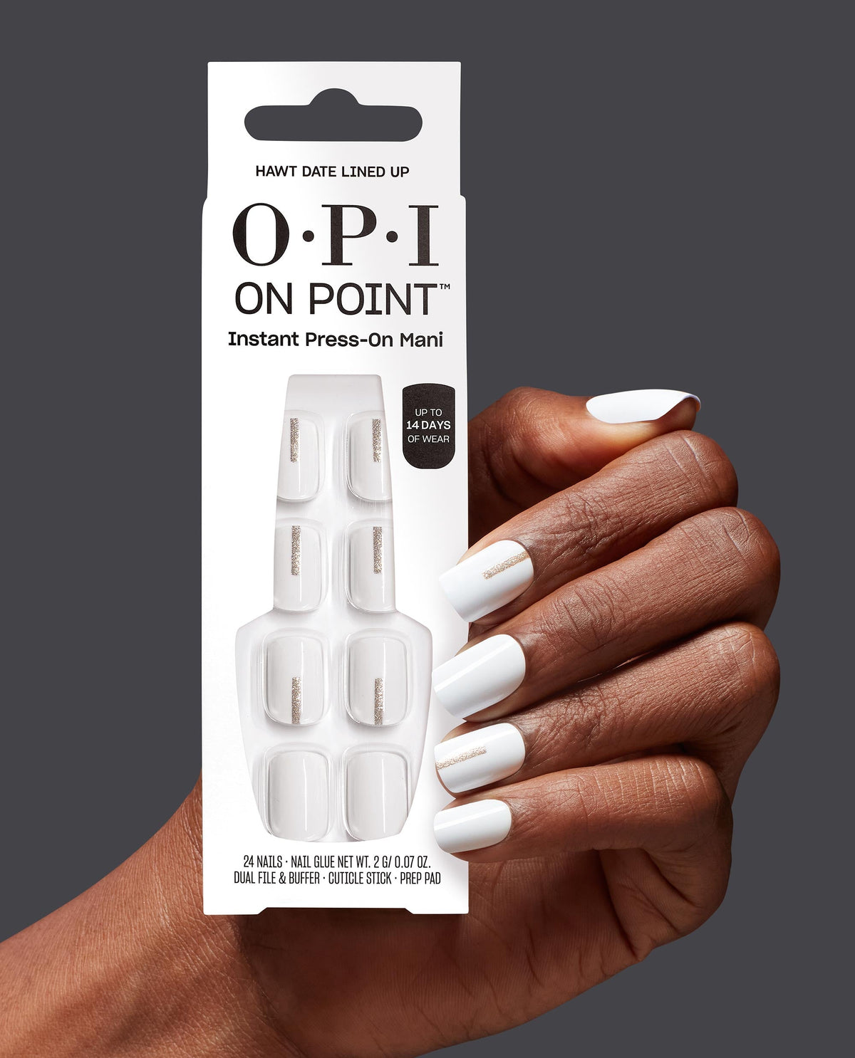 Hawt Date Lined Up Press-on Nails Hand and Pack