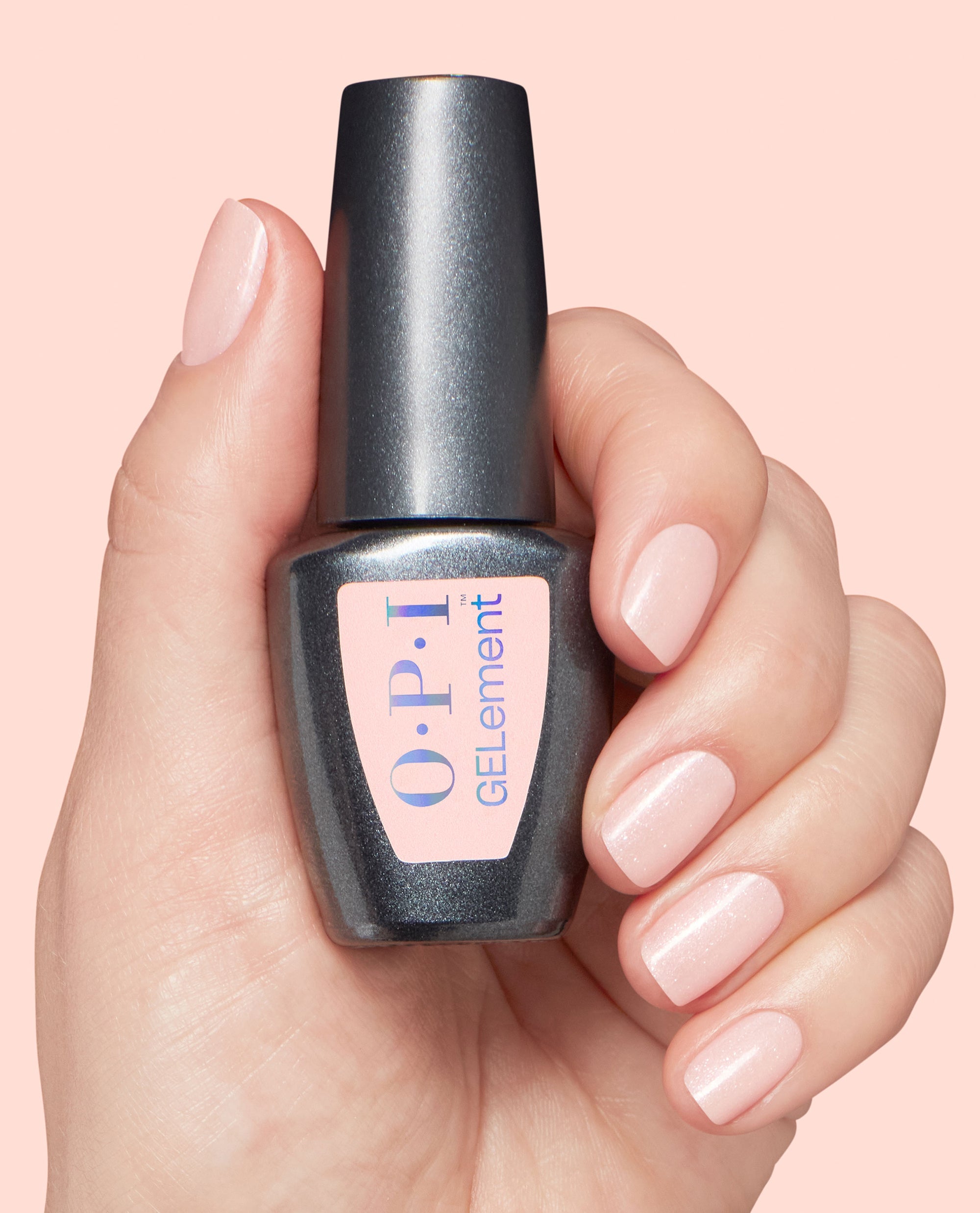Hear Me-ow Nude At-home Gel Nail Polish Hand and Bottle