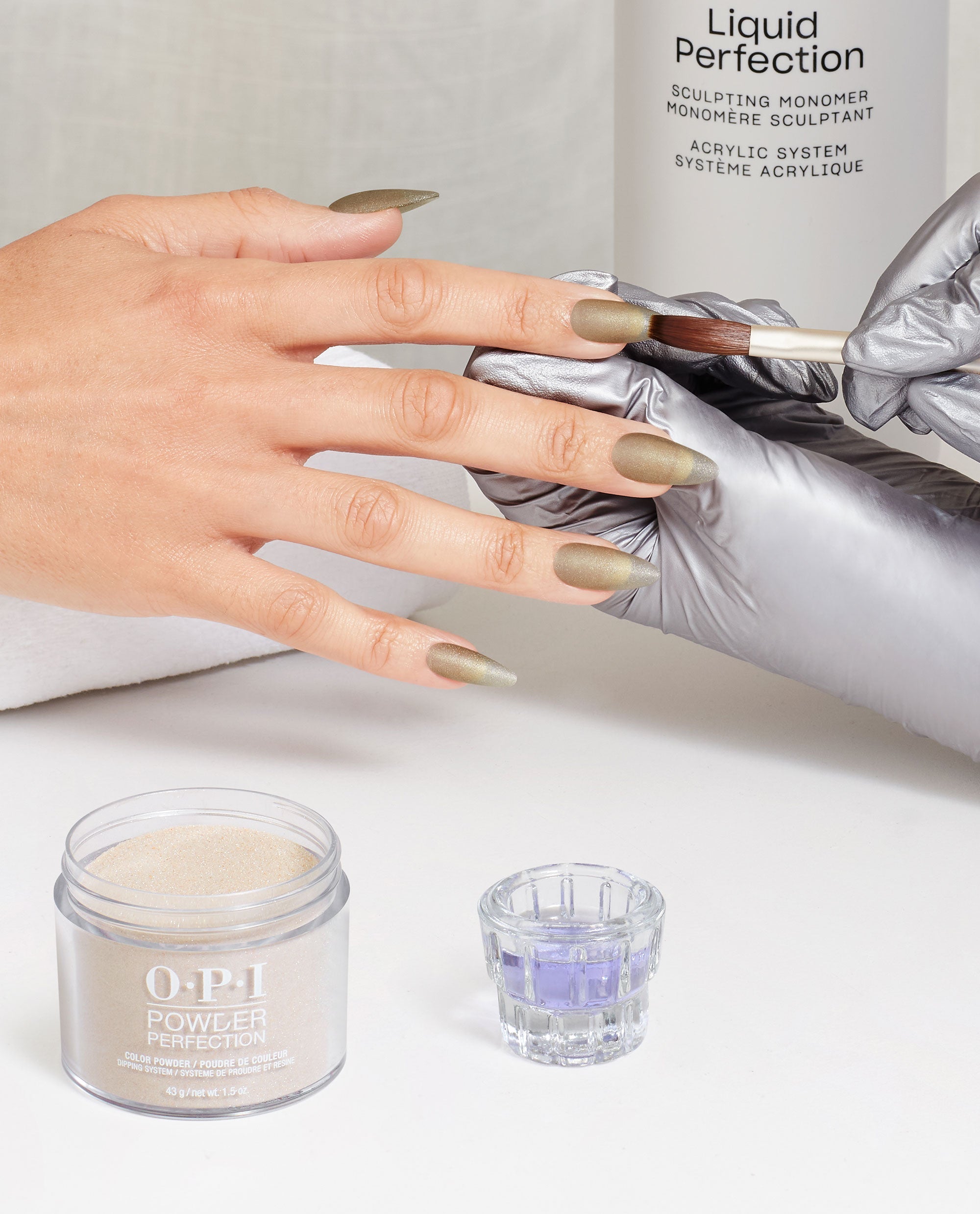 I Mica Be Dreaming Metallic Gold Dipping Powder Application