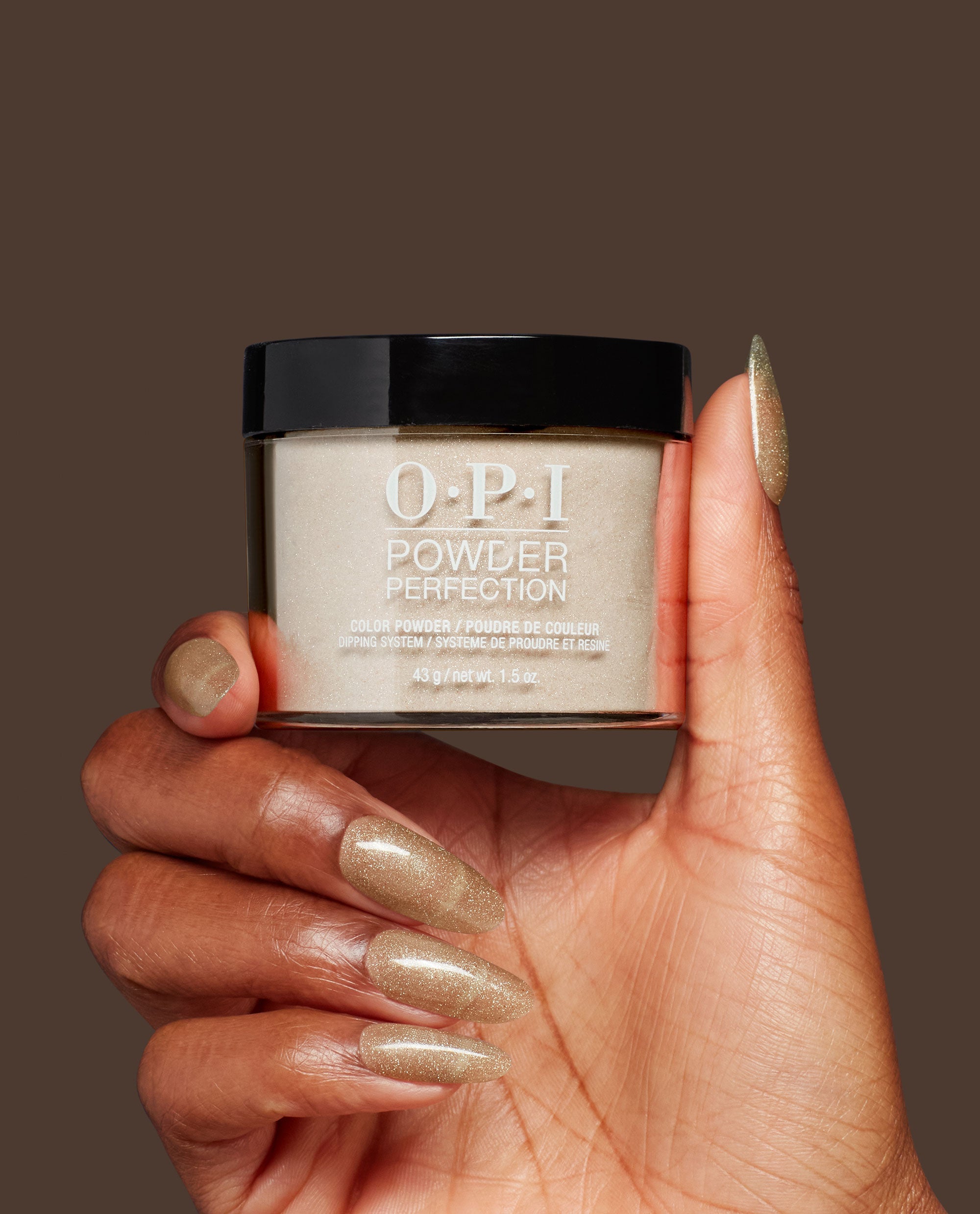 I Mica Be Dreaming Metallic Gold Dipping Powder Hand and Jar