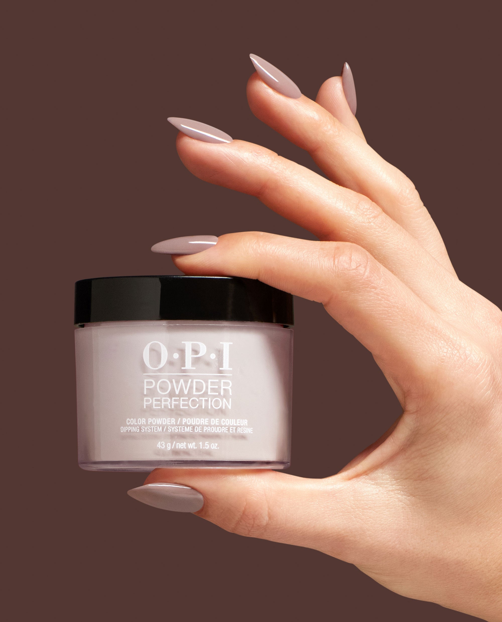 Icelanded a Bottle of OPI Brown Dipping Powder Hand and Jar