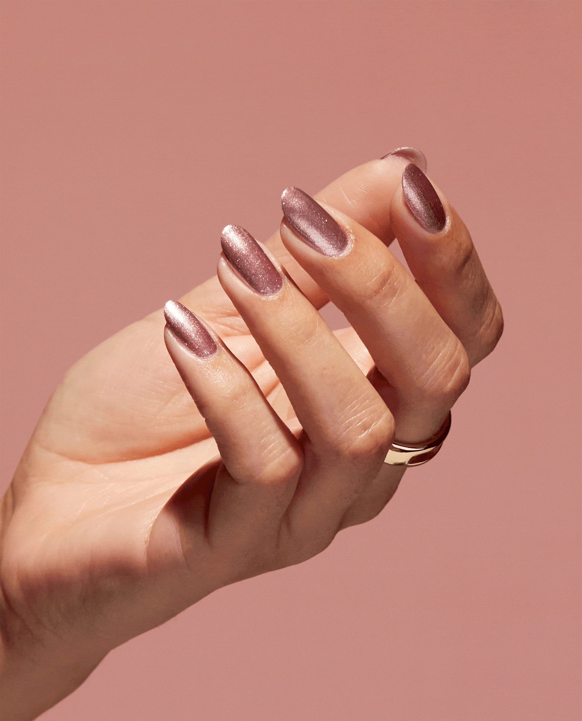 OPI Intentions are Rose Gold Brown Natural-origin Nail Polish GIF