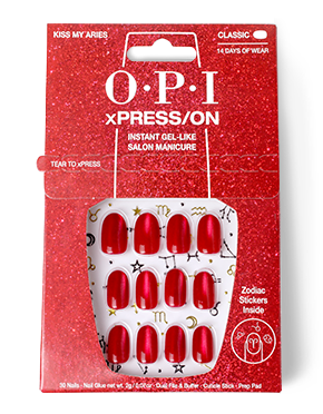 OPI Kiss My Aries Red Press On Nails -pack_shot