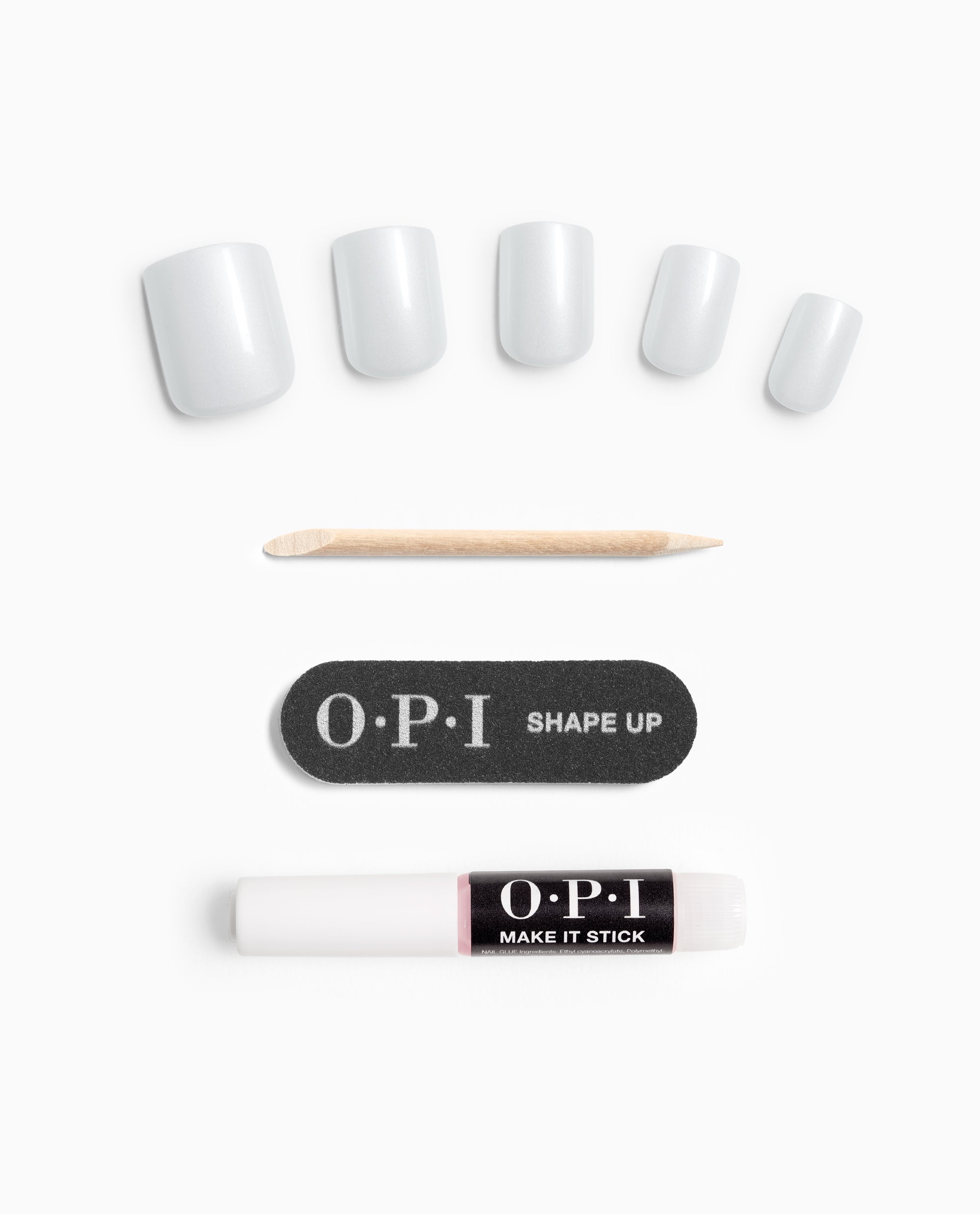 Kyoto Pearl On Point White Press-on Nails Contents