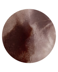 OPI Latte-tude xPRESS/ON artificial nail swatch shows a glossy sheer brown tortoiseshell-inspired pattern in a circular close-up on a white background, a warm pick for fall nail colors.