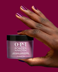 Lincoln Park After Brunch Shimmery Purple Nail Dip Powder Hand and Product