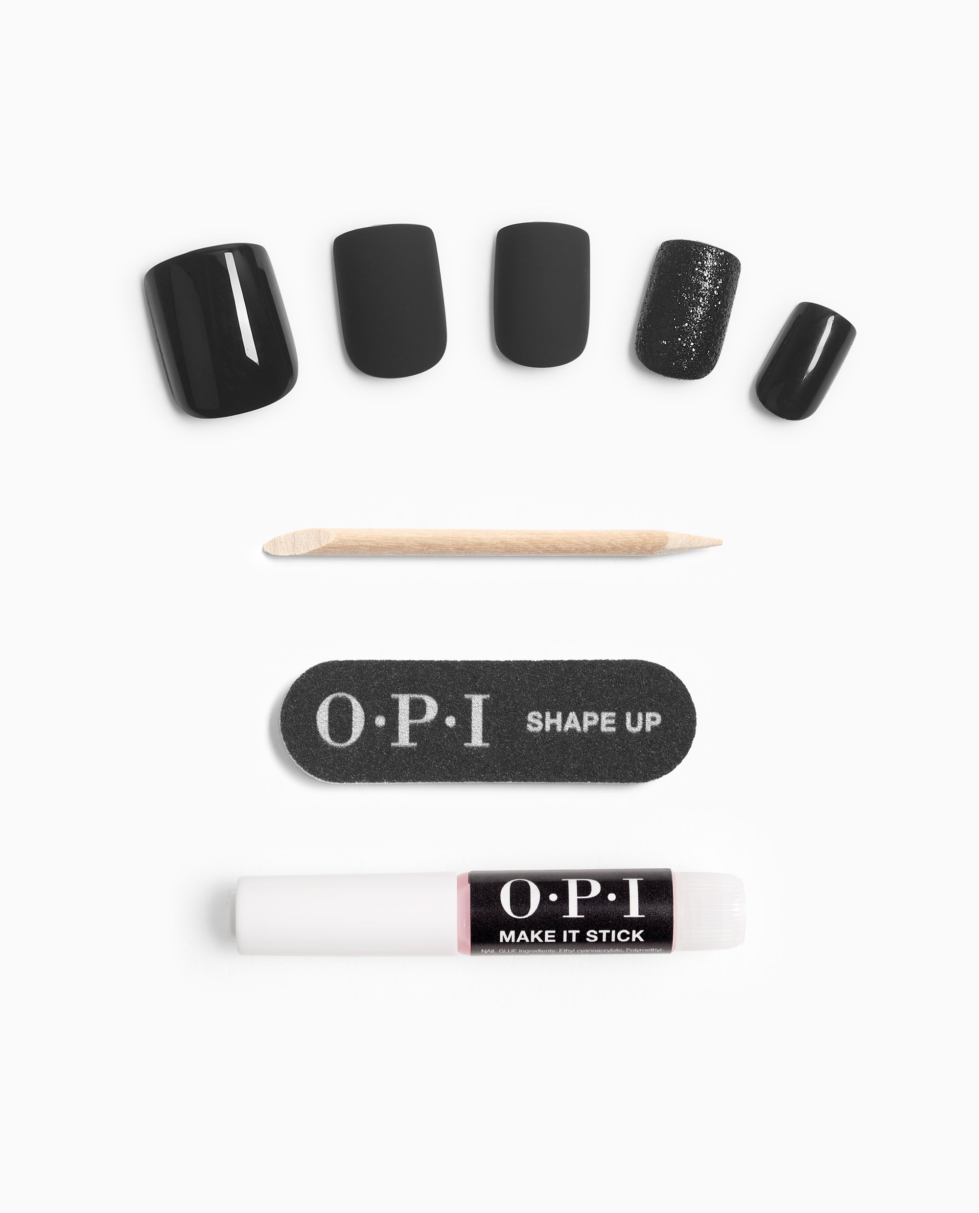 Little Black Onyx Dress Black Press-on Nails Contents