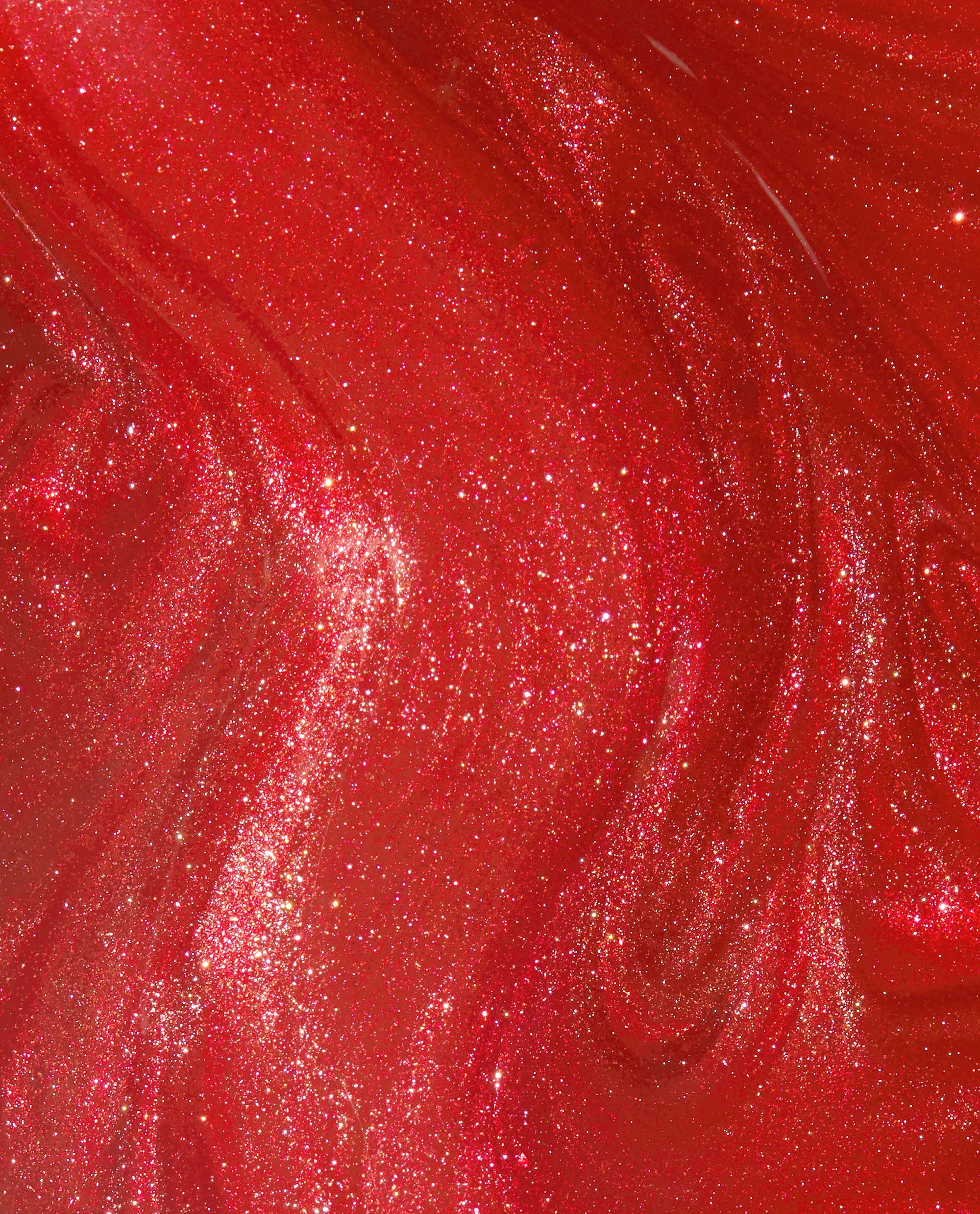 Loves Me, Loves Me Hot at-home gel nail polish swatch showing a glossy ruby red shimmer with fine sparkle, an OPI shade for bold fall nail colors.