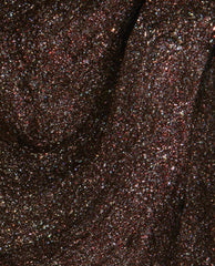 OPI My Private Jet Infinite Shine nail polish swatch shows a trending dark espresso-brown shimmer packed with holographic glitter in a glossy macro close-up.