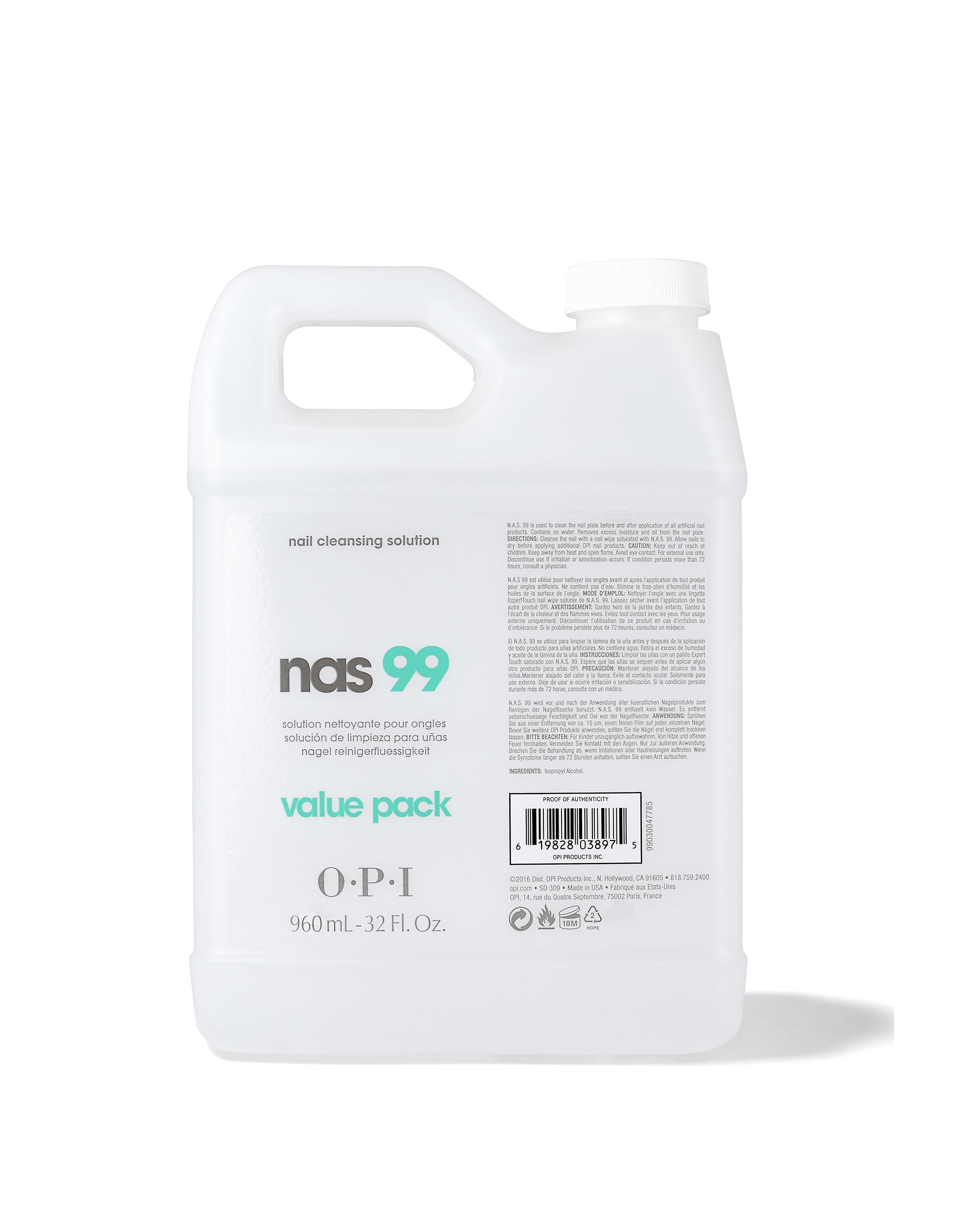 OPI N.A.S. 99 Nail Cleansing Solution 450 mL - 15.2 Fl. Oz.