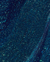 Nessie Plays Hide & Sea-k OPI nail polish swatch showing deep teal-blue nail lacquer packed with fine shimmering glitter, creating a sparkling, ocean-inspired finish in close-up detail.