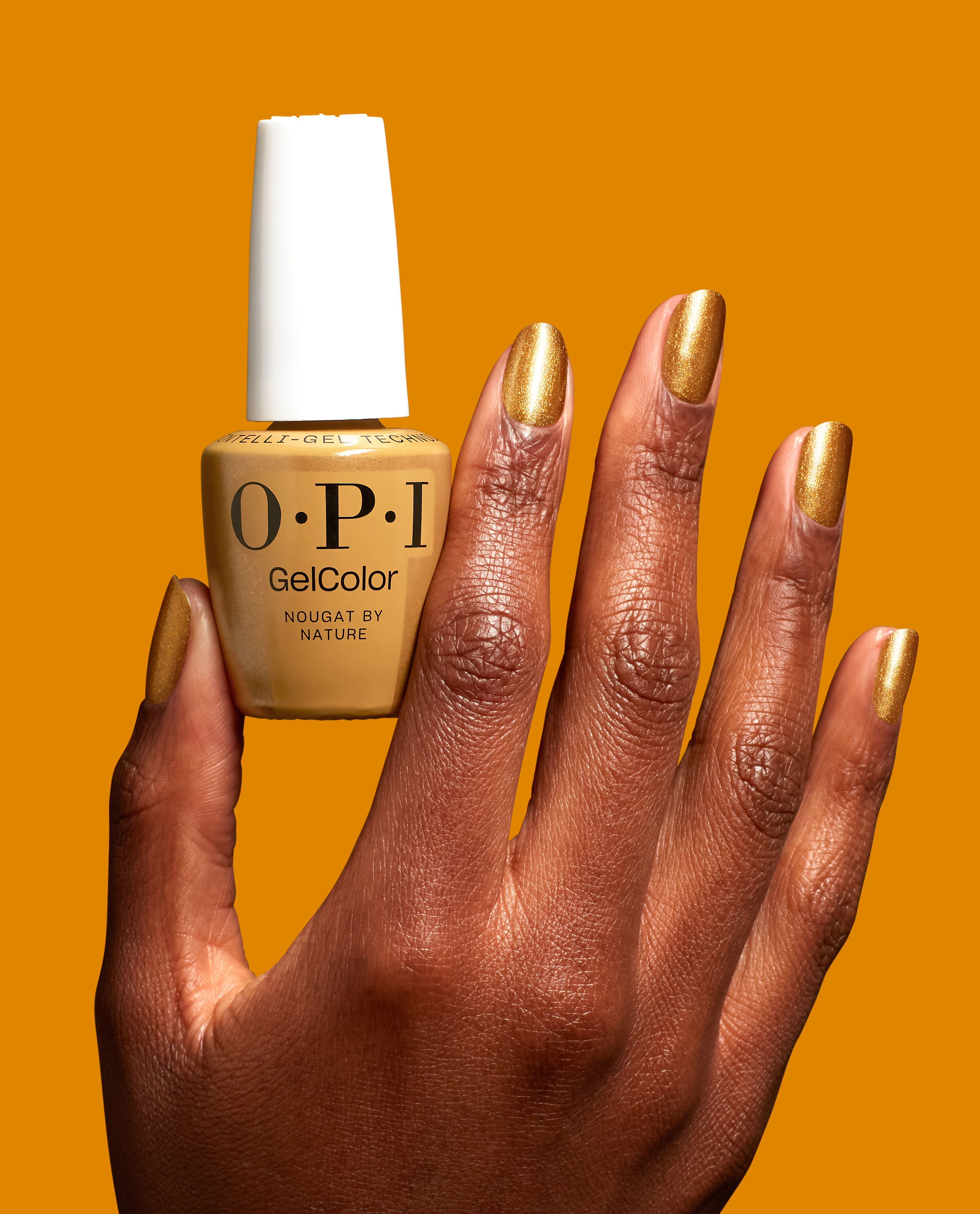 Nougat by Nature Metallic Gel Nail Polish Hand and Bottle