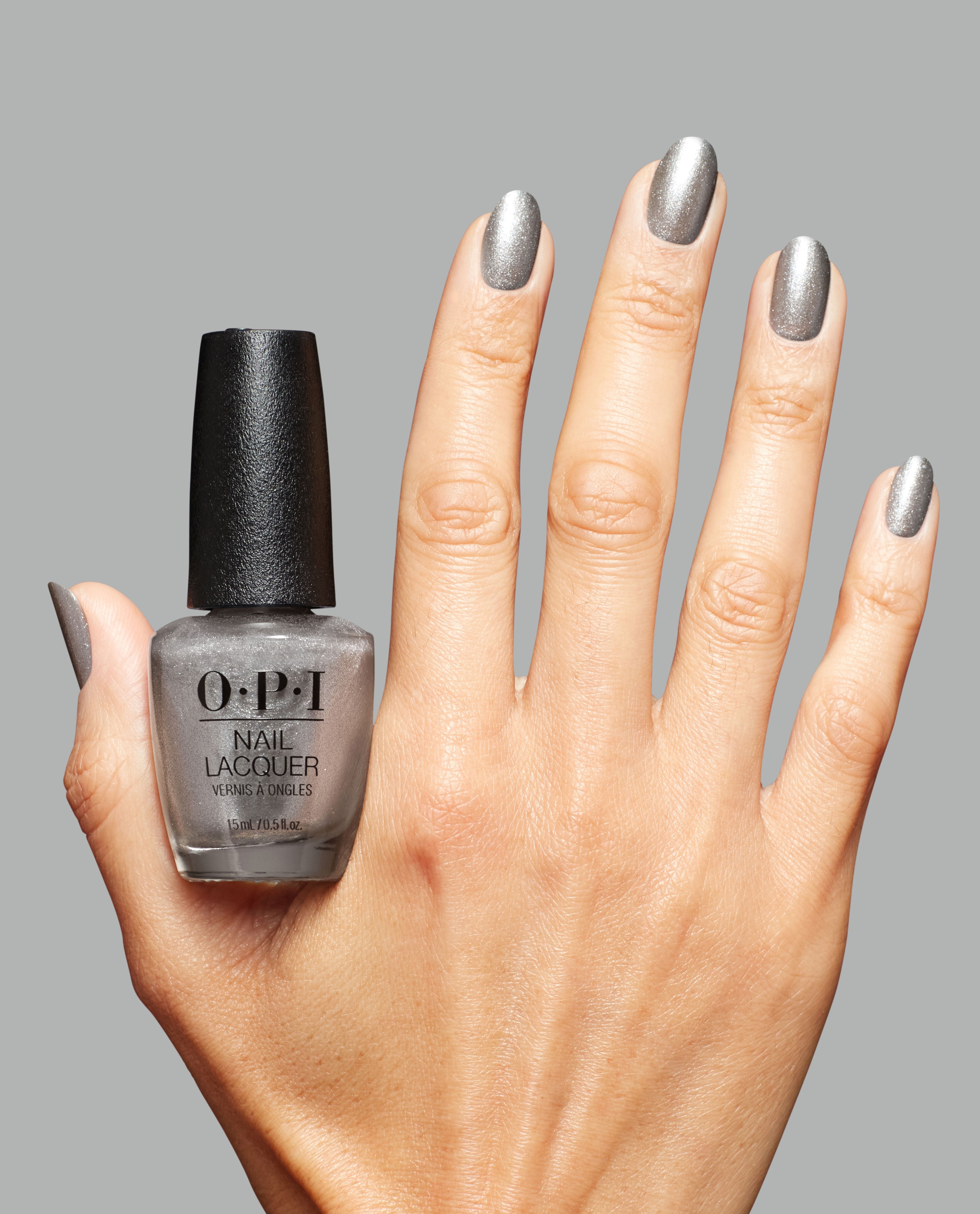 OPI’m Frosted Metallic Nail Polish Hand and Bottle