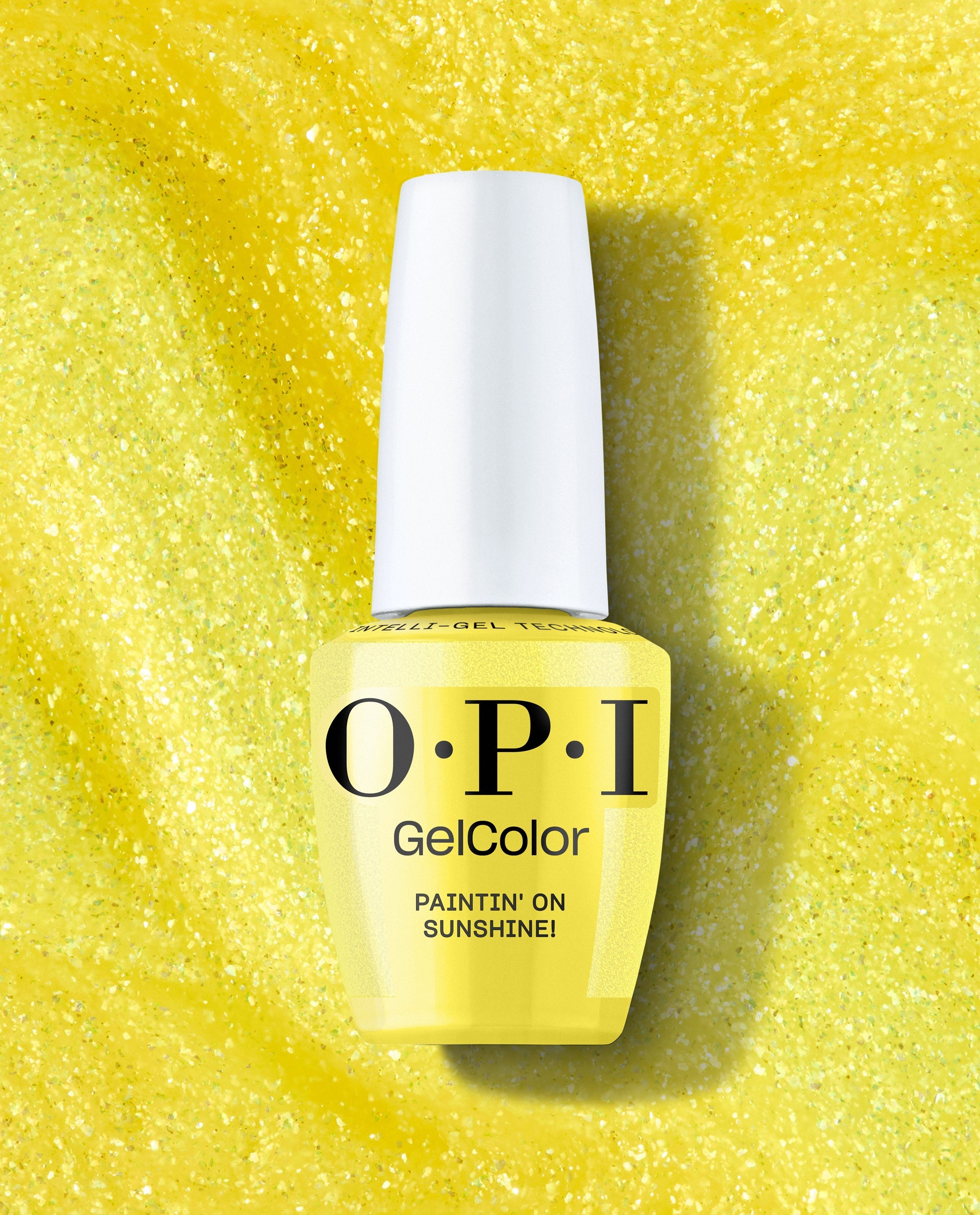 Paintin' on Sunshine! Vivid Yellow Shimmer Gel Nail Polish