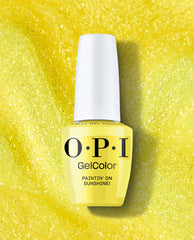 Paintin' on Sunshine! Vivid Yellow Shimmer Gel Nail Polish