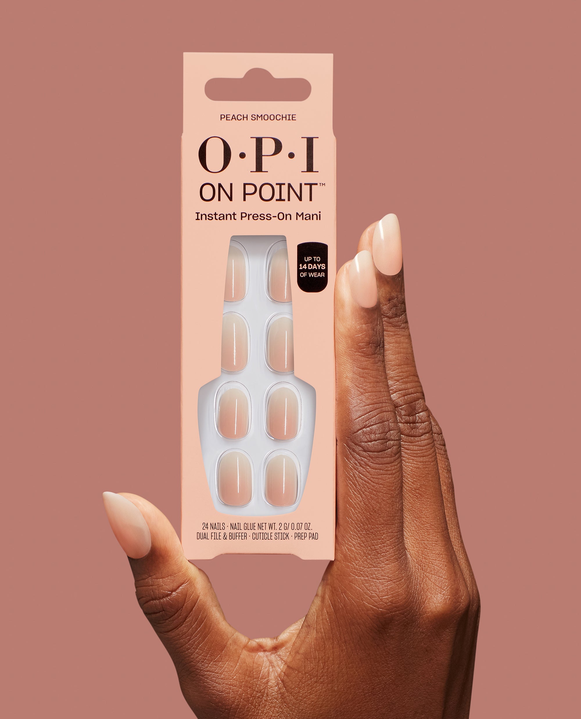 Peach Smoochie Press-on Nails Hand and Pack