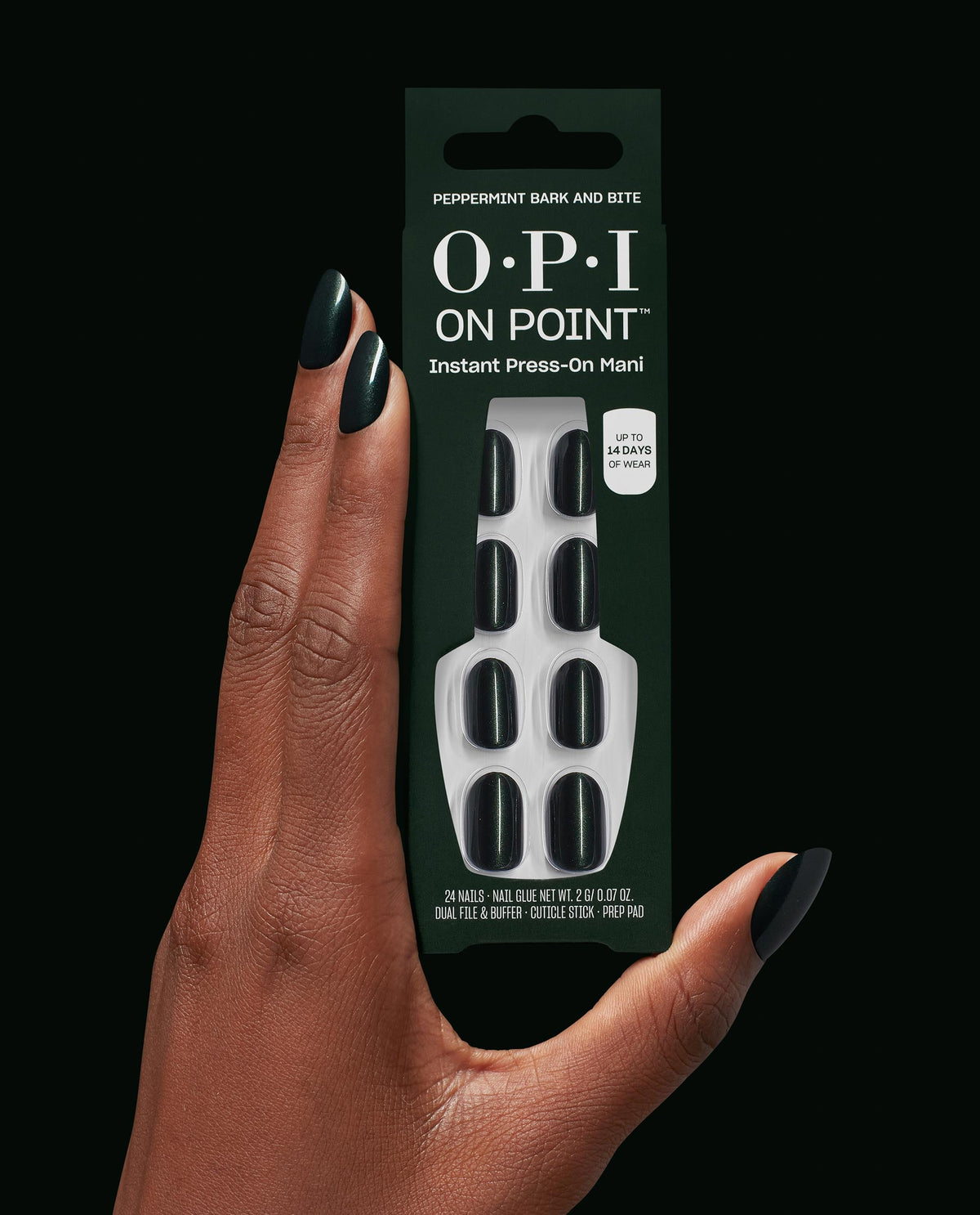 Peppermint Bark and Bite Press-on Nails Hand and Pack