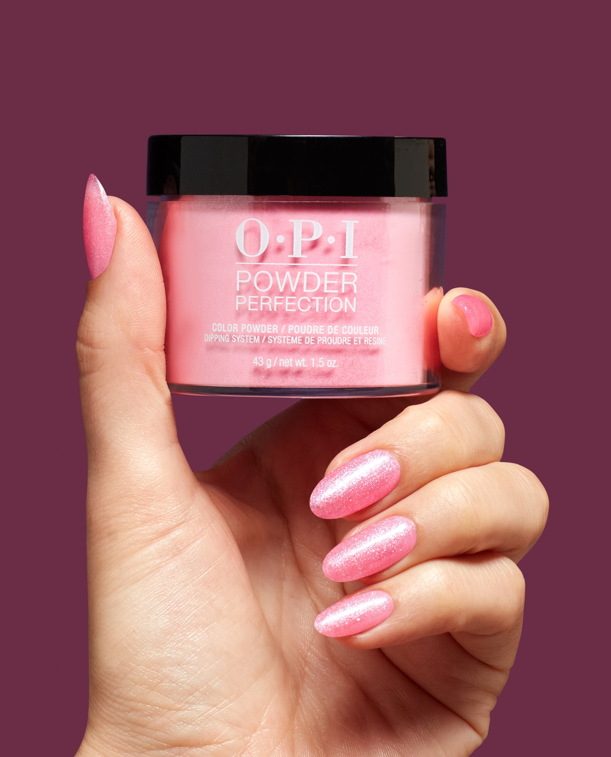 Pixel Dust Pink Dipping Powder Hand and Jar