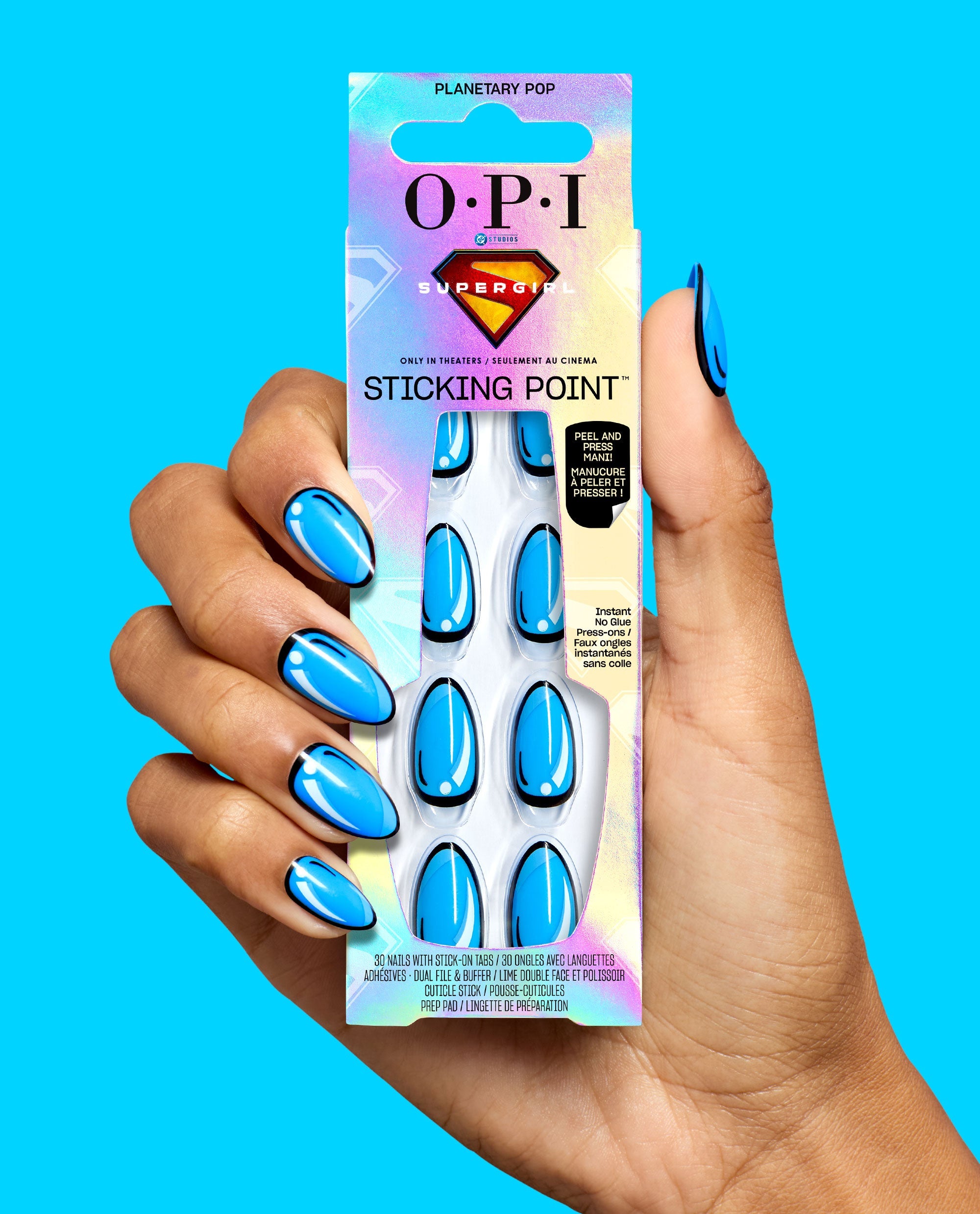 Planetary Pop Blue Press-On Nails