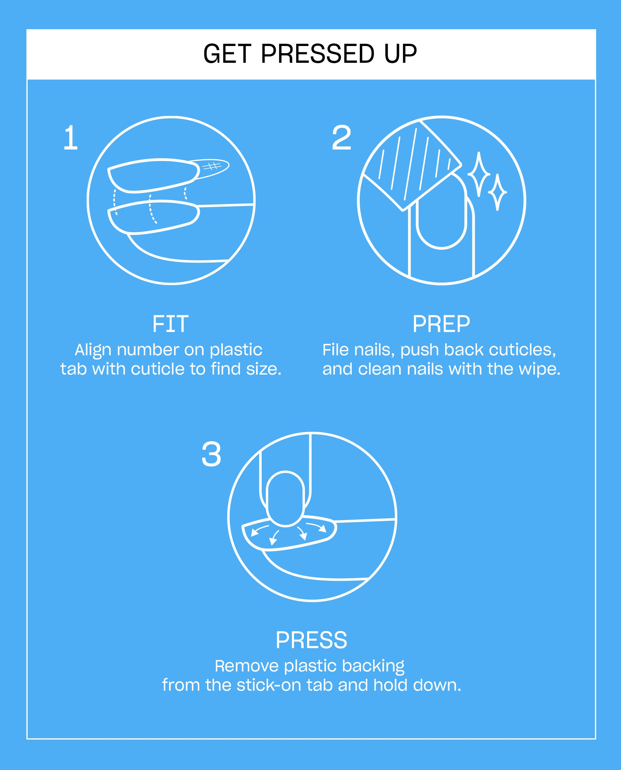 Planetary Pop Blue Press-On Nails How to Apply