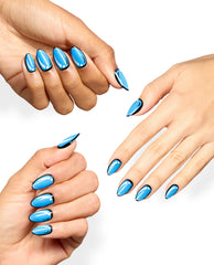 Planetary Pop Blue Press-On Nails Mani
