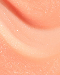 Queens Rule nail lacquer swatch shows a glossy peach-coral shimmer finish with fine sparkle, a trending OPI-inspired shade for soft, luminous manicures.