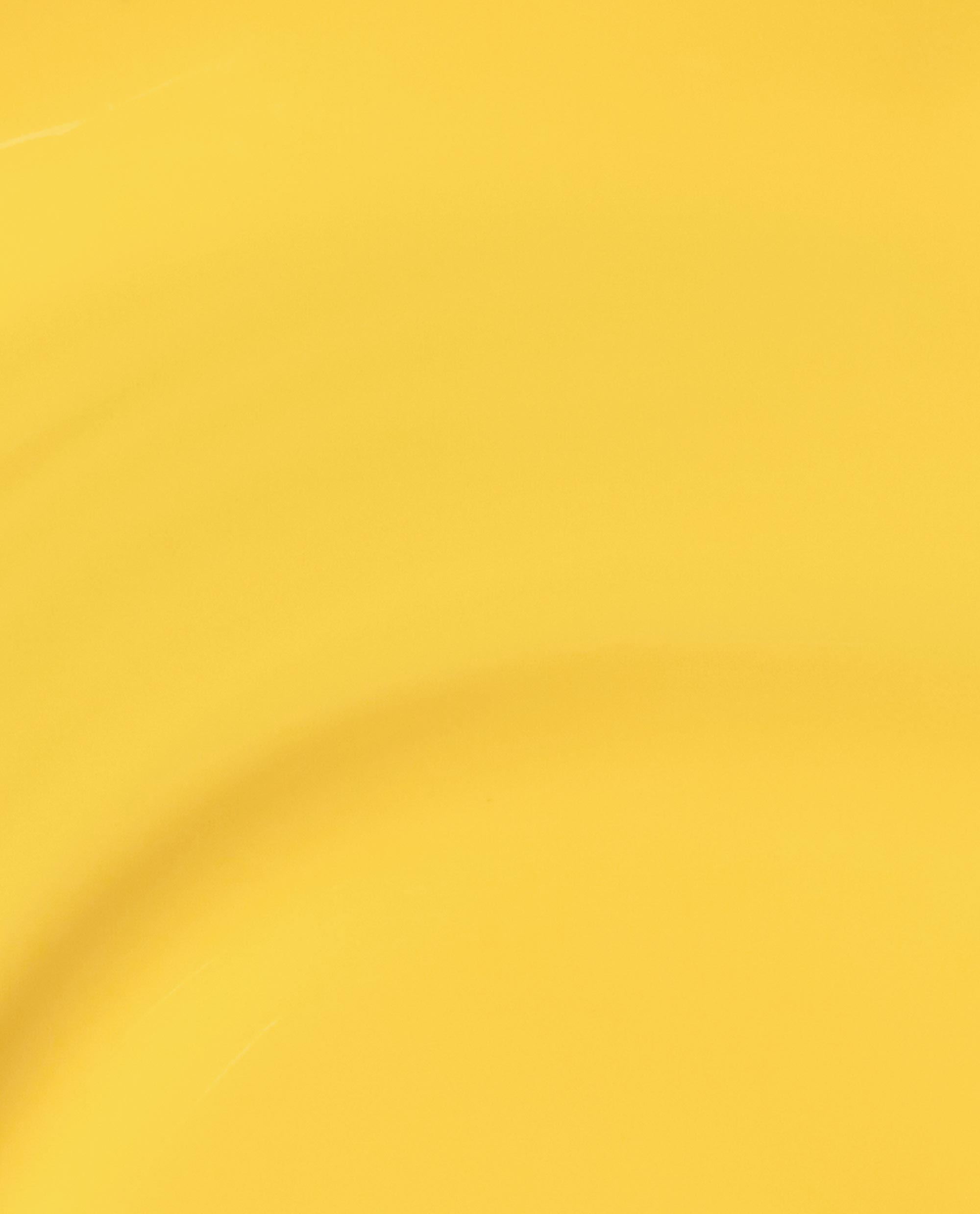 OPI RapiDry nail polish in Proceed with (No) Caution displays a glossy bright yellow color swatch with subtle brush texture across a full-frame background.