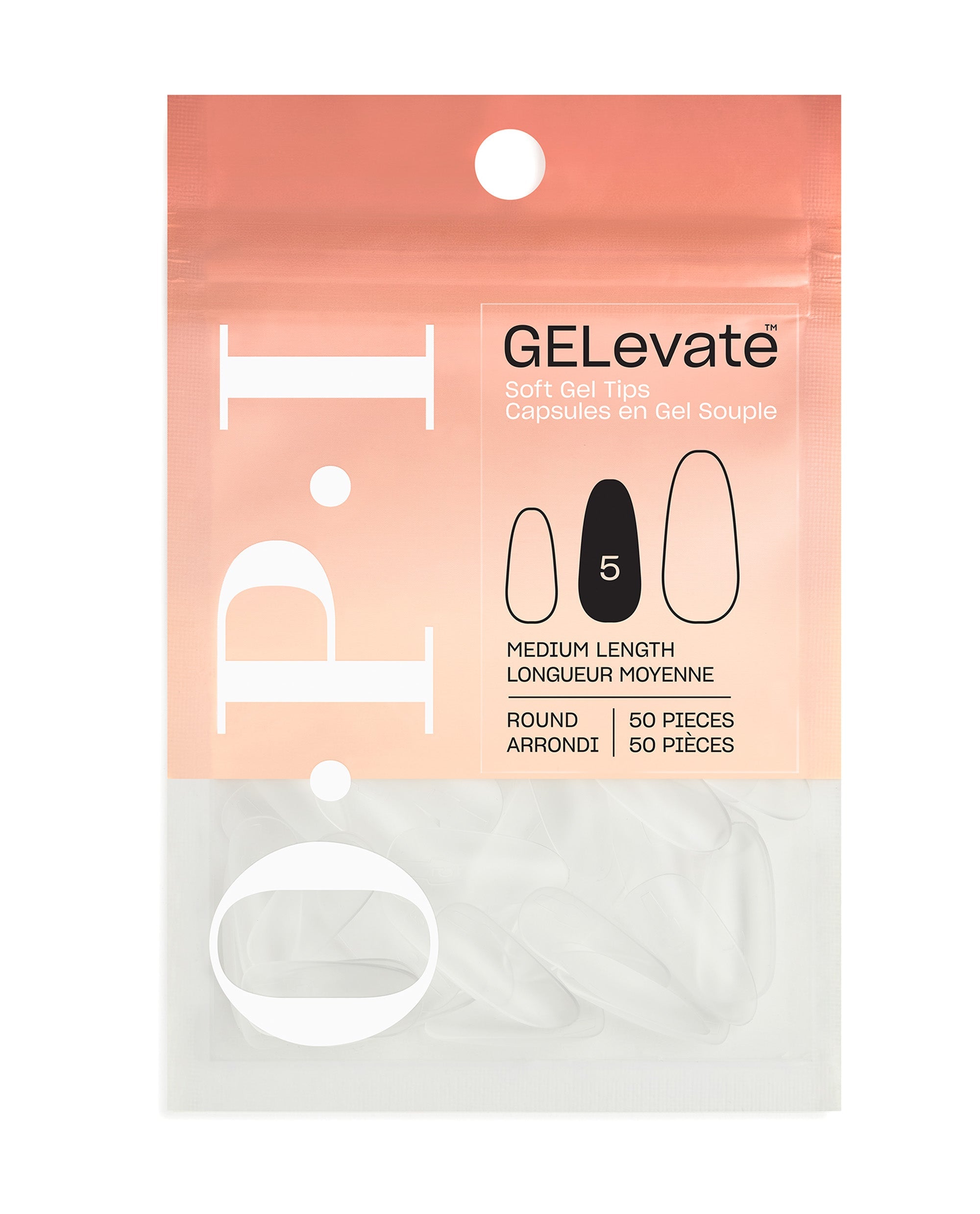 GELevate™ Soft Gel Tips Refill Pack - Round Shape Medium Length